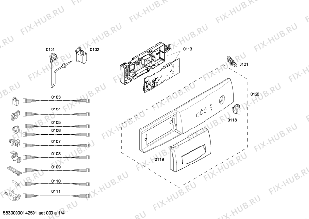 Схема №1 WAE20060EE с изображением Панель управления для стиралки Bosch 00660267