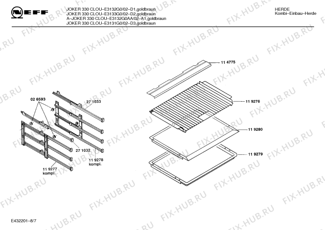 Схема №1 E1125G0FG 1071.03-10 с изображением Фронтальное стекло для электропечи Bosch 00207508