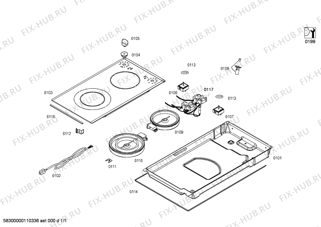 Схема №1 ET512502C с изображением Конфорка для электропечи Bosch 00446761