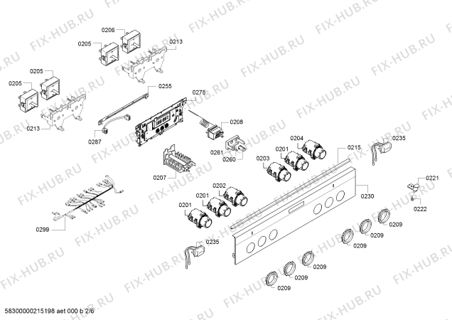 Взрыв-схема плиты (духовки) Bosch HKN390150 - Схема узла 02