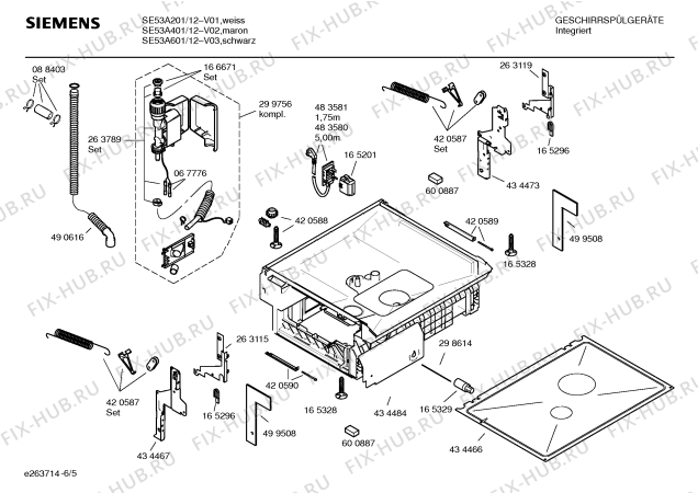 Схема №2 SE53A501 с изображением Инструкция по эксплуатации для посудомойки Siemens 00584601
