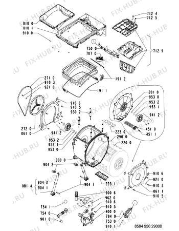 Схема №1 EV 950 с изображением Переключатель (таймер) для стиралки Whirlpool 481228219253