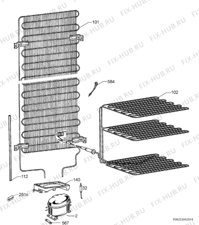 Взрыв-схема холодильника Nordland NKV9175 - Схема узла Cooling system 017