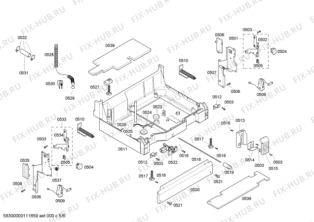 Схема №2 SHE47C06UC Bosch с изображением Регулировочный узел для посудомойки Bosch 00444899