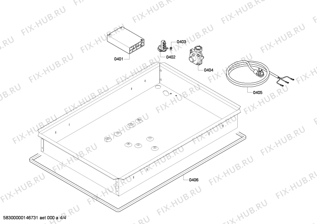 Взрыв-схема плиты (духовки) Bosch NGM3054UC - Схема узла 04