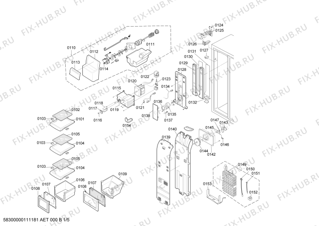 Схема №1 RS21DASM1 с изображением Планка ручки для холодильной камеры Bosch 00243637