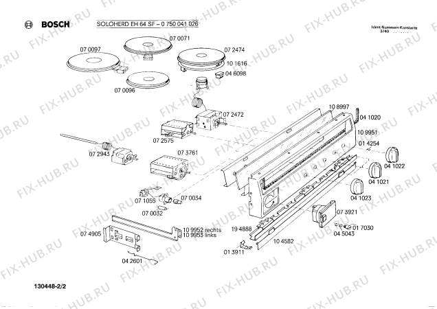 Взрыв-схема плиты (духовки) Bosch 0750041026 EH64SF - Схема узла 02