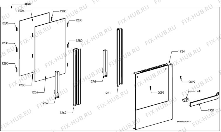 Взрыв-схема плиты (духовки) Electrolux EKM10760X - Схема узла Section 7