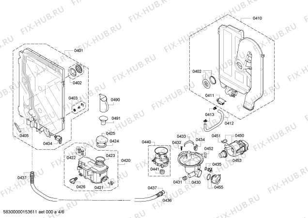 Взрыв-схема посудомоечной машины Bosch SMU86M85DE - Схема узла 04