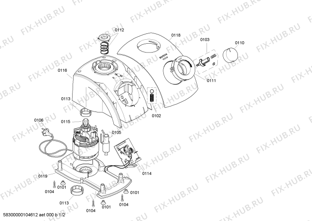 Схема №1 MMB2001 с изображением Панель для электромиксера Bosch 00657928
