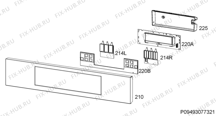 Взрыв-схема плиты (духовки) Ikea KULINACMX 10419629 - Схема узла Command panel 037