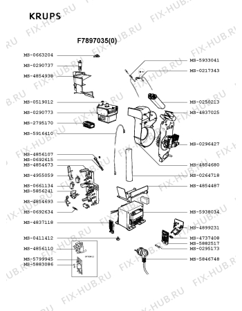 Взрыв-схема микроволновой печи Krups F7897035(0) - Схема узла 4P002340.4P3