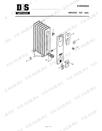 Схема №1 2500 Termoradiatore с изображением Блок управления для ветродува DELONGHI 5985001900