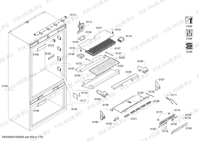 Схема №2 T36BT820NS с изображением Крышка для холодильника Bosch 00656242