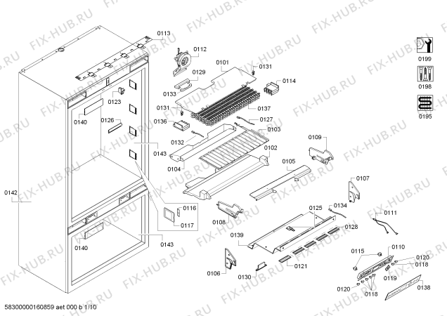 Схема №2 T36BB820SS Thermador с изображением Поднос для холодильника Bosch 00706891