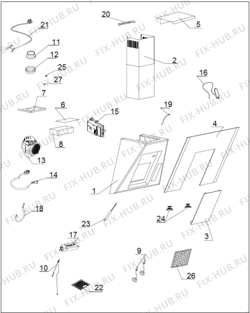 Схема №1 DVG8545AX-BR (315242, HO750) с изображением Крышка для вентиляции Gorenje 305636