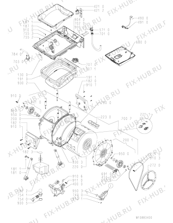 Схема №1 TDLR 60810 с изображением Обшивка для стиральной машины Whirlpool 481010835822