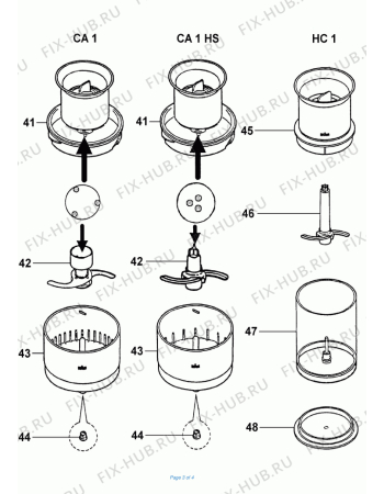 Взрыв-схема блендера (миксера) BRAUN Multiquick, Minipimer - Схема узла 3