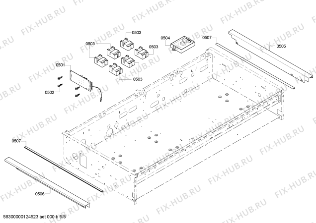 Схема №1 PCG486EL с изображением Панель для плиты (духовки) Bosch 00478908