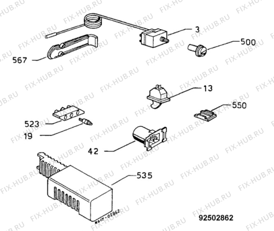 Взрыв-схема холодильника Zanussi ZFK22/9R - Схема узла Thermostat