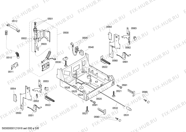 Взрыв-схема посудомоечной машины Bosch SRV43M23EU - Схема узла 05