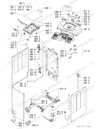 Схема №1 AWE 9726 с изображением Декоративная панель для стиралки Whirlpool 481245215519