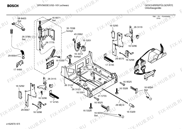 Схема №3 SRV5603EU с изображением Инструкция по эксплуатации для посудомоечной машины Bosch 00527654
