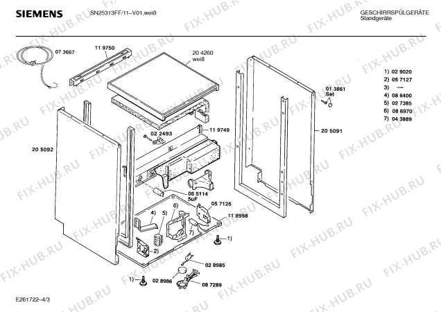 Схема №2 SN25313FF с изображением Панель для посудомойки Siemens 00287996