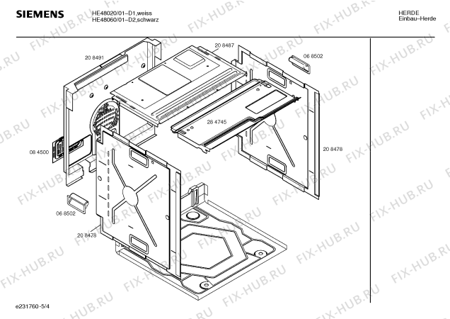 Взрыв-схема плиты (духовки) Siemens HE48060 - Схема узла 04