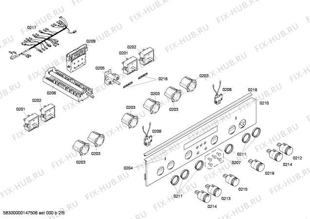 Взрыв-схема плиты (духовки) Siemens HC744530U - Схема узла 02