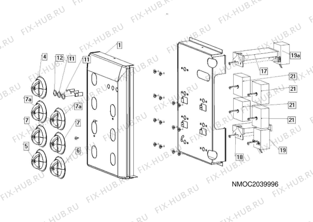 Взрыв-схема комплектующей Electrolux EK6176X - Схема узла H10 Control Panel