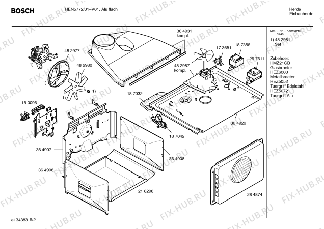 Взрыв-схема плиты (духовки) Bosch HEN5772 Bosch - Схема узла 02