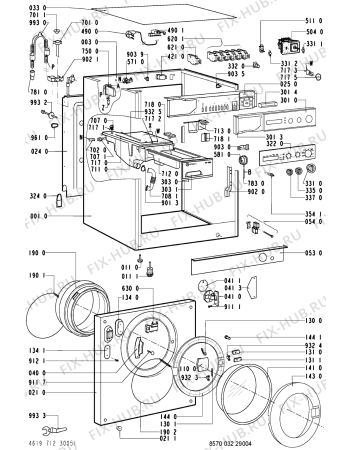 Схема №1 AWM 032-F с изображением Обшивка для стиралки Whirlpool 481245212544