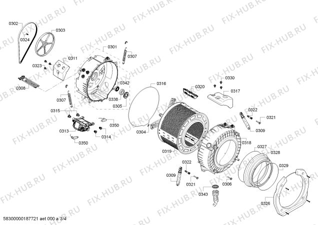 Взрыв-схема стиральной машины Bosch WIA24201EE - Схема узла 03