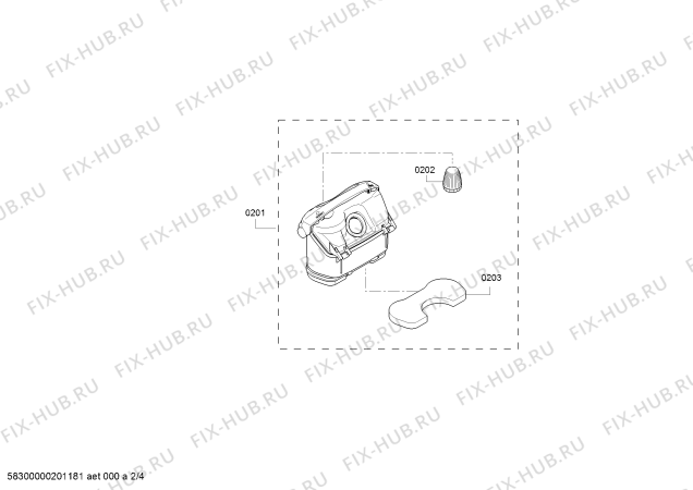 Взрыв-схема пылесоса Bosch BGL2UK1700 GL-20 Bag&Bagless - Схема узла 02