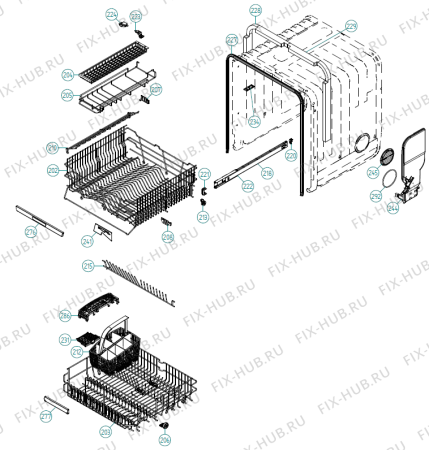 Взрыв-схема посудомоечной машины Gorenje Kitchen Aid KDFX 7015 IT   -Titan FI Soft (340675, DW70.3) - Схема узла 02