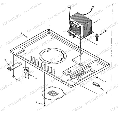 Взрыв-схема микроволновой печи Electrolux EMM2361 - Схема узла Chassis/Electrical