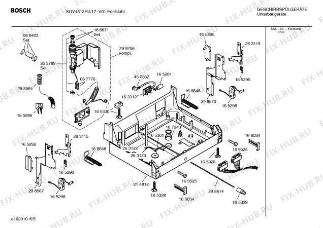 Взрыв-схема посудомоечной машины Bosch SGV4613EU - Схема узла 05