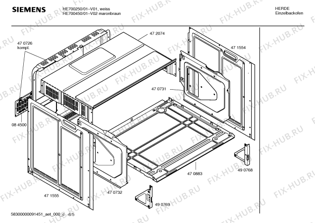 Схема №1 HE700450 с изображением Панель управления для духового шкафа Siemens 00437592