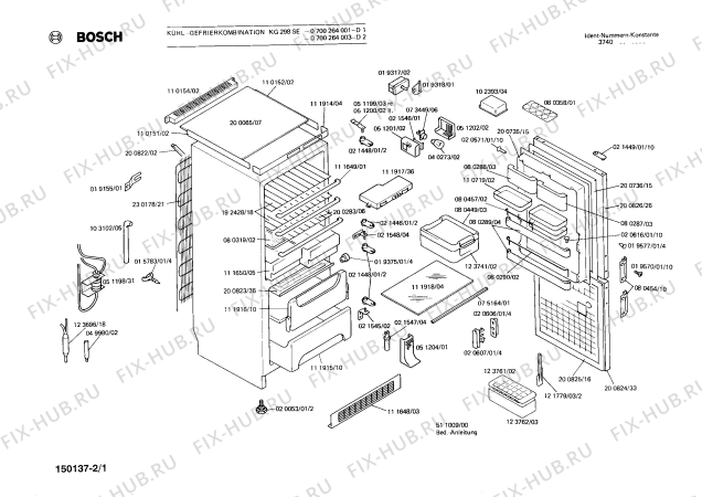 Схема №1 0700264003 KG298SE с изображением Переключатель для холодильной камеры Bosch 00111917
