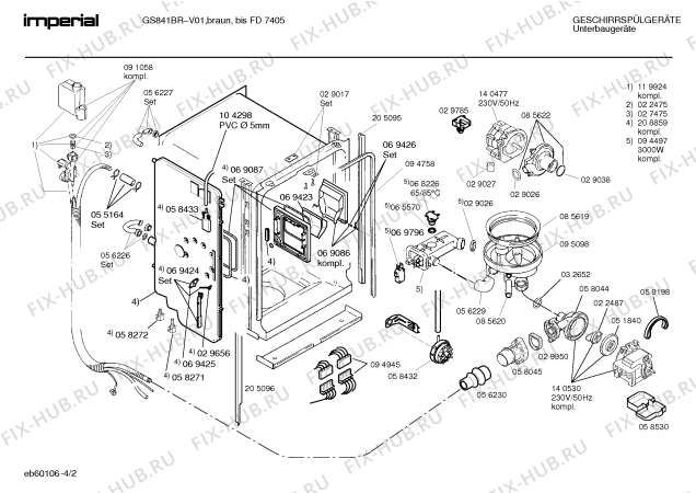 Взрыв-схема посудомоечной машины Imperial GS841BR GS841BR(03) - Схема узла 02