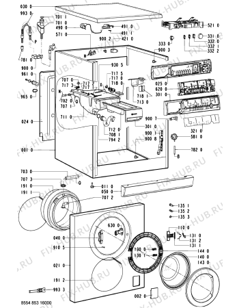 Схема №1 WA 75751/1 с изображением Обшивка для стиральной машины Whirlpool 481245215192