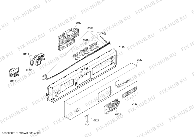 Схема №2 SGD55M05EU с изображением Передняя панель для посудомоечной машины Bosch 00662306