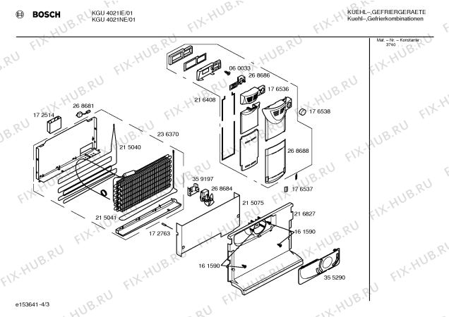 Взрыв-схема холодильника Bosch KGU4021IE - Схема узла 03