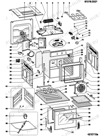 Взрыв-схема плиты (духовки) Ariston FD522GC (F029096) - Схема узла