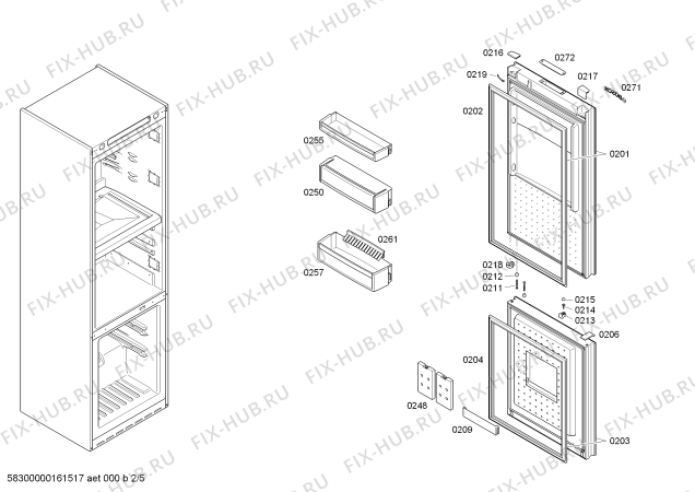 Взрыв-схема холодильника Bosch KGF39SM20 - Схема узла 02
