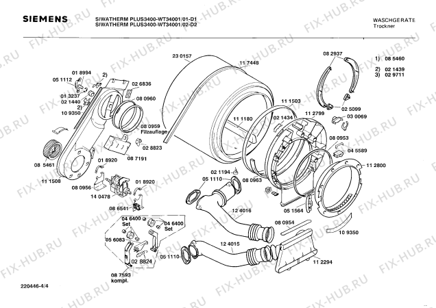 Схема №1 WT34010DC с изображением Пружина для сушильной машины Siemens 00030060