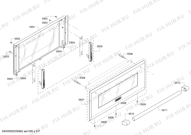 Схема №1 PSO301M Thermador с изображением Скоба для электропечи Bosch 10003711