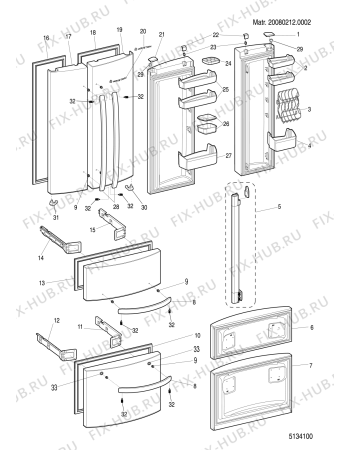 Взрыв-схема холодильника Hotpoint-Ariston 4DAAXHA (F058685) - Схема узла