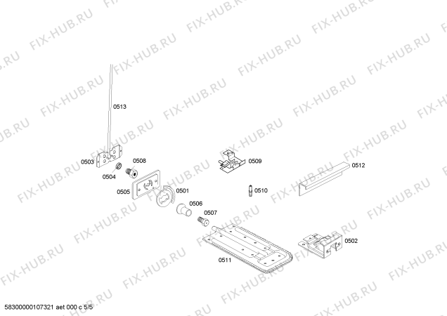 Взрыв-схема плиты (духовки) Continental FSF14T33ED CAPRICE I BEGE (LC-10) - Схема узла 05